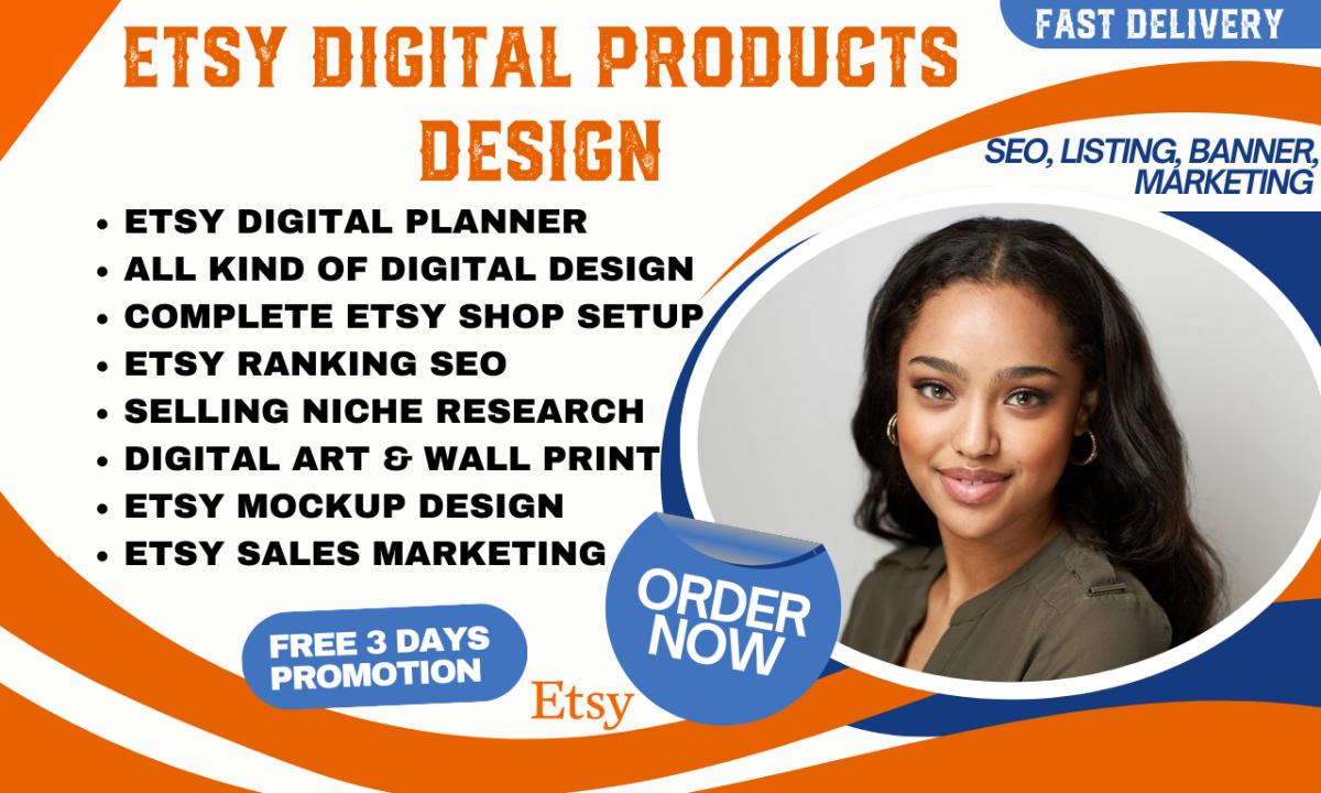 I will etsy digital product design etsy digital planner, digital product, ecover bundle