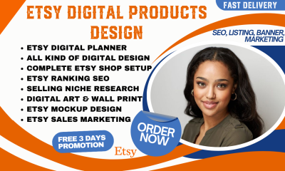 I will etsy digital product design etsy digital planner, digital product, ecover bundle