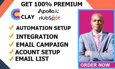 I WILL SETUP CLAY COM WPRKFLOW APOLLO IO HUBSPOT AUTOMATION CLAY COM