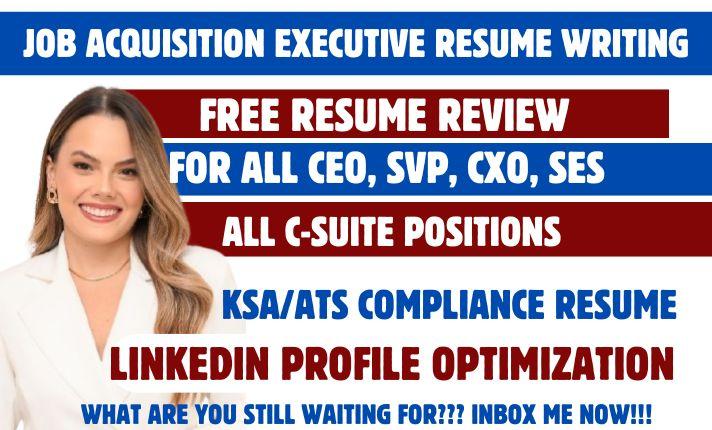 I will write executive resume, ats resume writing, professional resume writer, resume