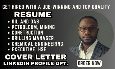 I will craft mining, architecture, petroleum, construction, engineering resume