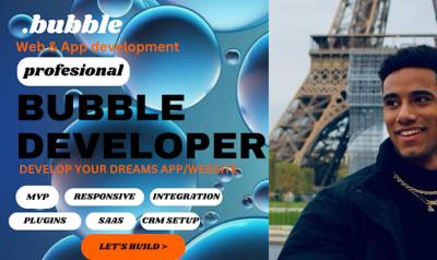 I will develop bubble website io saas mvp developer improve website adalo flutterflow