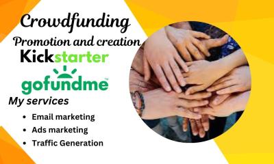 I will do crowdfunding campaign creation and promotion on Kickstarter Indiegogo