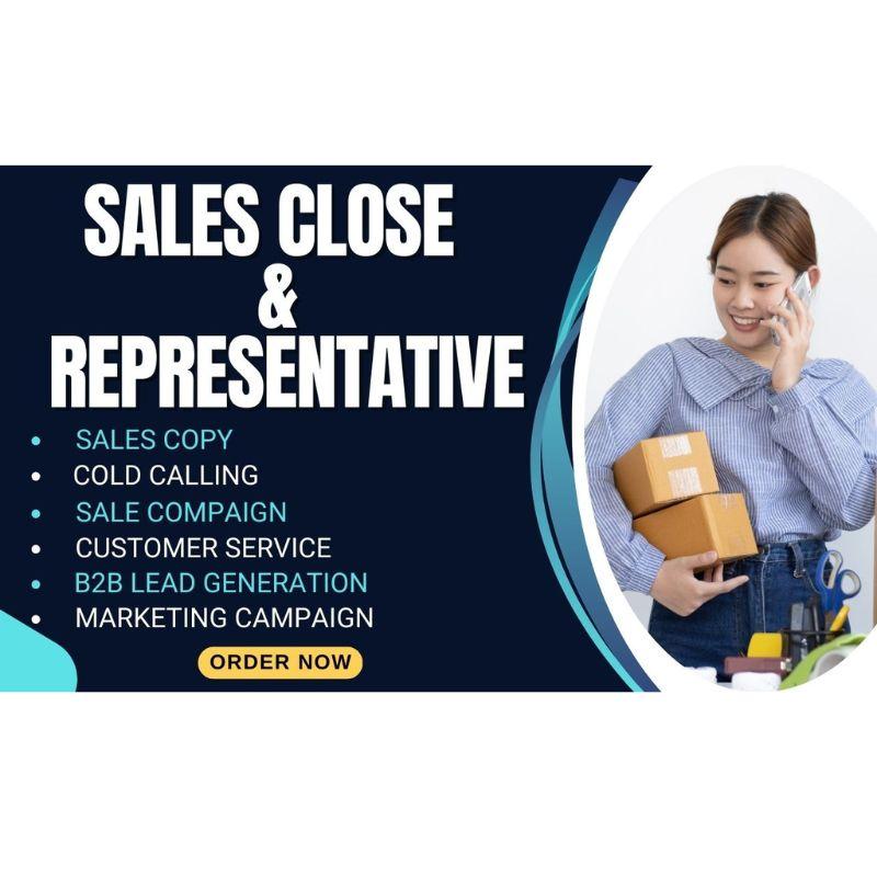 I will be your sales representative, b2b sales, telemarketing, closing deals