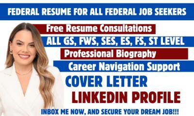 I will write professional federal resume writing service ecq executive resume