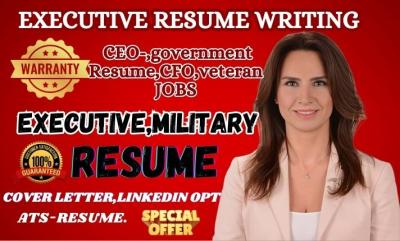 do professional executive resume, cv design, cover letter, linkedin optimization do professional executive resume, cv design, cover letter, linkedin optimization