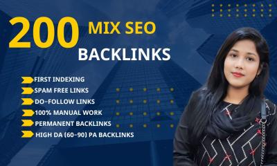 provide mix SEO backlinks with dofollow white hat link building