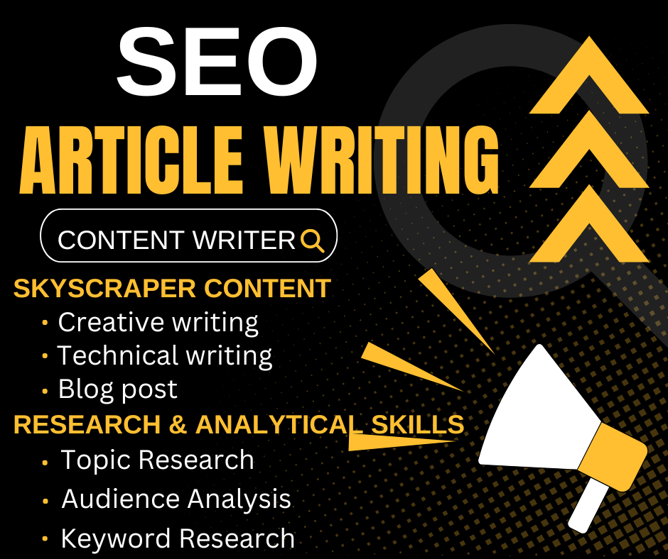 I will do professional SEO article writing, blog post writing or content writing