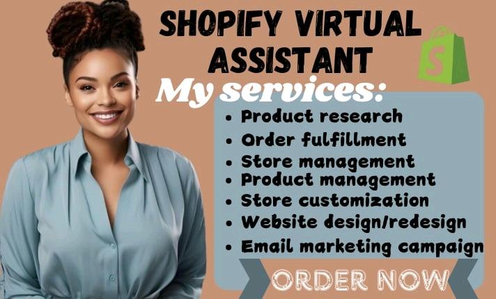 I will Shopify virtual assistant,store manager,shopify sales marketing Cro audit fb usa