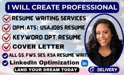 I will provide ats resume writing services and cover letter resume writing service