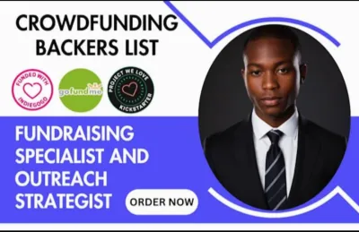 I will Supply fundraising backers list for Kickstarter gofundme crowdfunding campaign