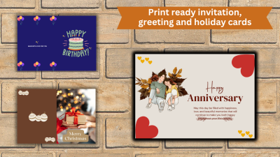 I will design invitation, greeting and holiday cards for christmas, birthdays, weddings