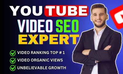 I will be your youtube video SEO expert for top ranking and unbelievable growth