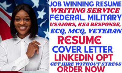 I will craft federal USA jobs veteran military government CEO executive ksa as an hr