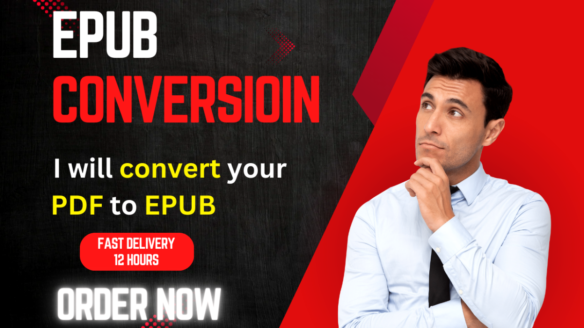 I will do your ebook conversion, from pdf to epub and word to epub