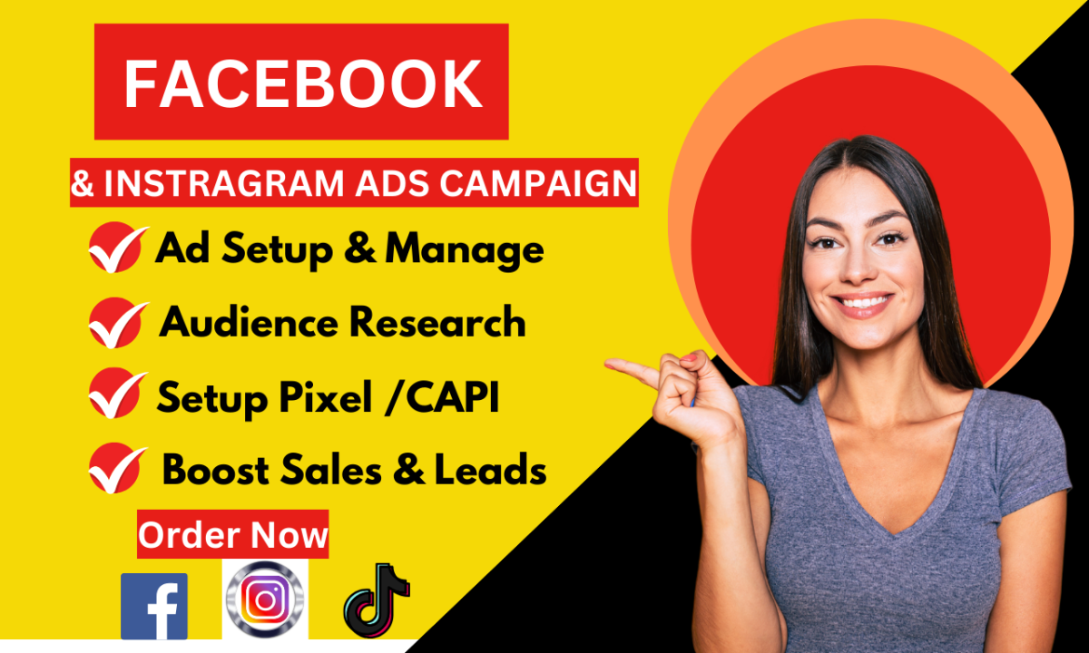 I will do your setup facebook ads campaign, instragram advertising.