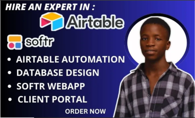 I will setup airtable, automatiion, airtable database, softr website and adalo app