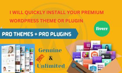 I will quickly install your premium wordpress theme or plugin