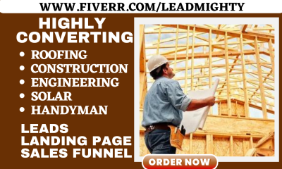 roofing construction solar hvac solar engineering handyman leads landing page