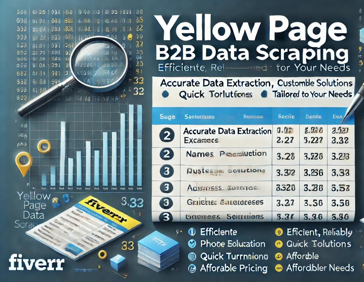 I will do yellow pages b2b data scraping with verified emails