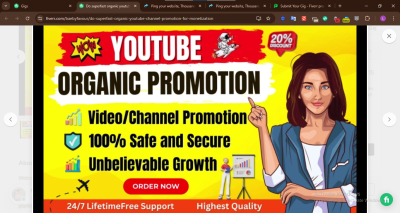 I will do superfast organic youtube channel promotion and monetization