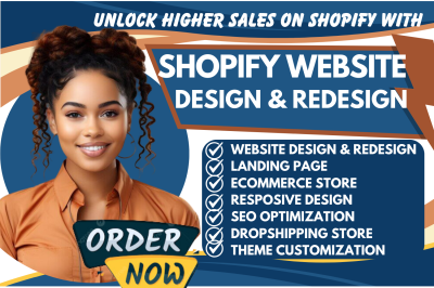 I will shopify website redesign shopify website design redesign shopify store design