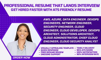 I will write a cloud engineer resume, aws, devops, azure ats resume and cover letter