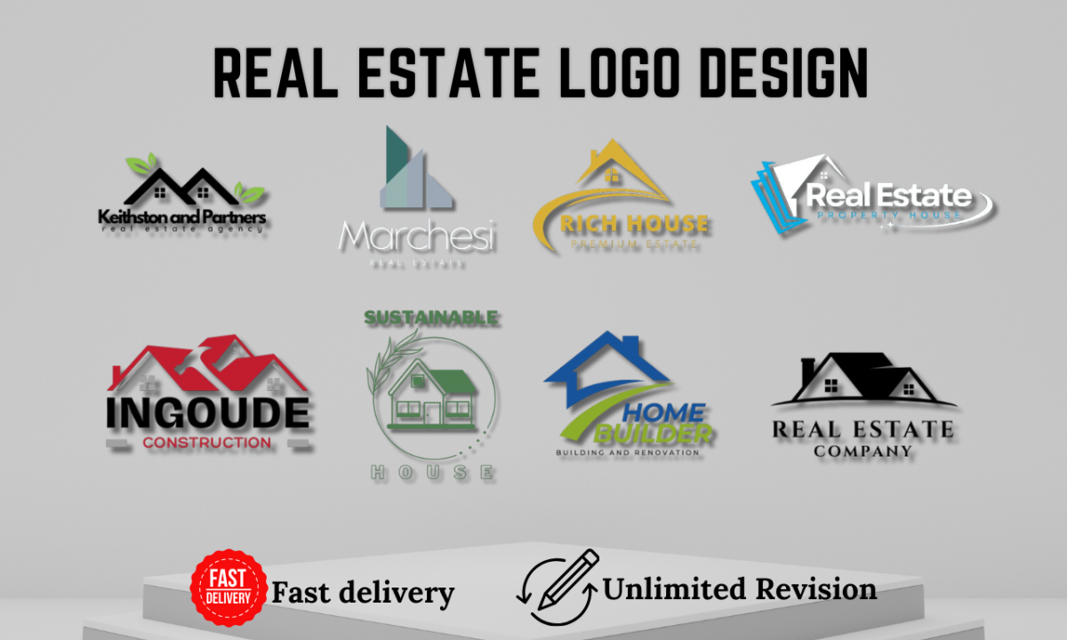 I will do minimalist real estate logo design