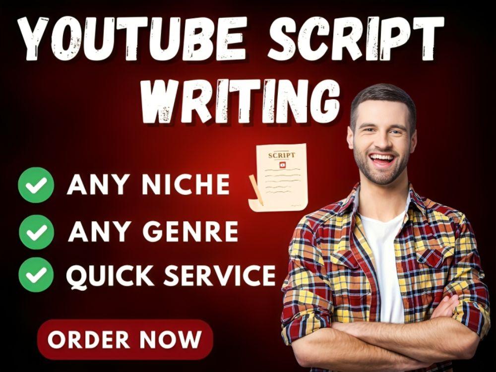 I will do video script writing for youtube channel