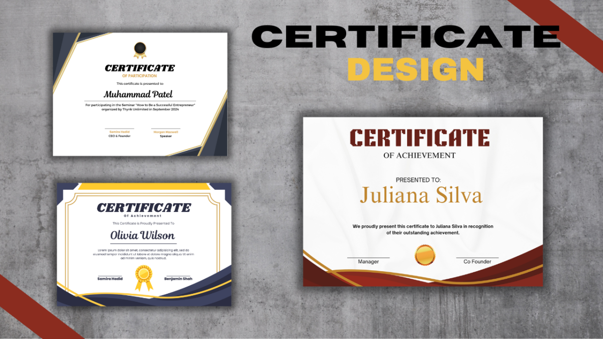 I Will Design Professional Certificates for Award, Completion, Achievement, and Diploma