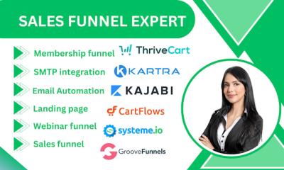 I Will Build Your Clickfunnel Sales Funnel on Systeme.io, Leadpages, Funnelish, ThriveCart, Kartra