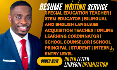 I Will Craft a Professional Resume for STEM, ESL, and Special Education Teachers