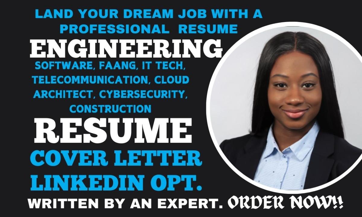 I Will Create a Professional Resume for Engineering Fields: Civil Engineer, Design Engineer, and Cloud Architect