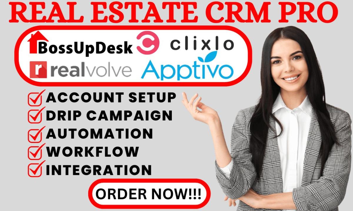 I Will Setup BossUpDesk, Realvolve, REI Pro, Convertri, Apptivo, ThriveCart & Clixlo Workflow