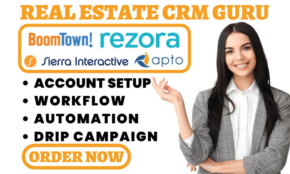 I Will Setup Rezora, Apto, Boomtown, Sierra Interactive, Zoho CRM, and GoHighLevel Automation VA