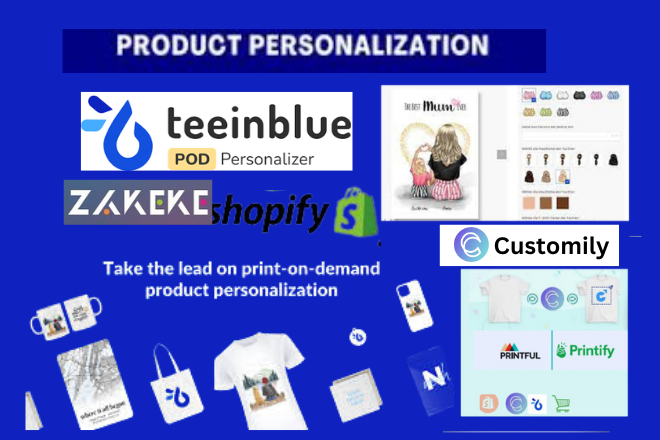 I Will Set Up TeeInBlue, Customily, Zakeke, or Shopify POD with Kickflip Zepto (2D, 3D)