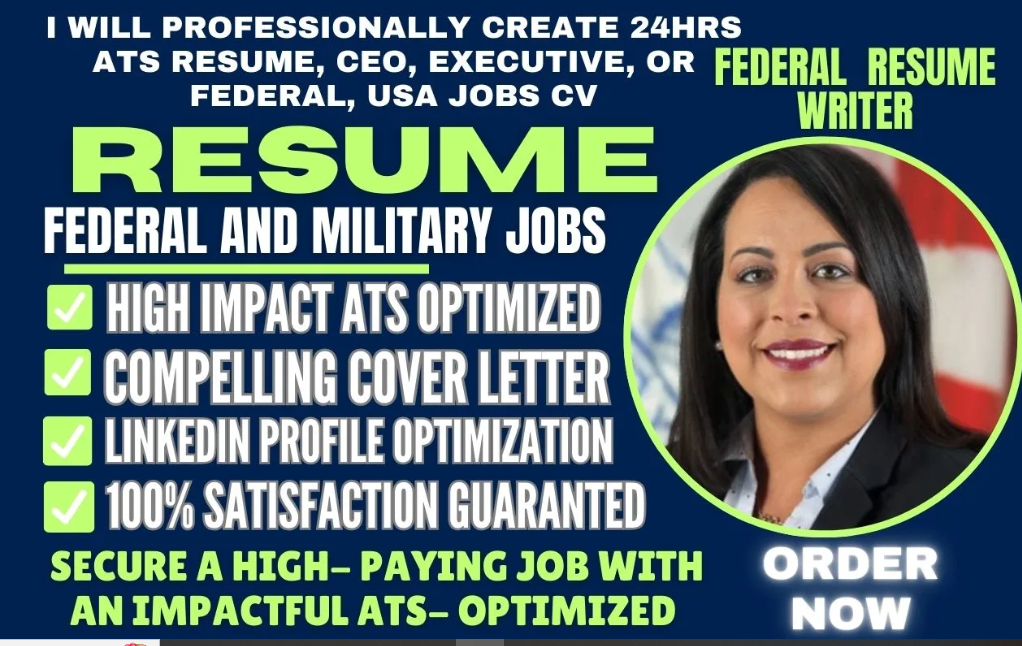 I Will Professionally Create a 24hr ATS Resume, CEO, Executive, or Federal USA Jobs CV