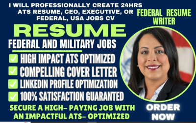 I Will Professionally Create 24-Hour ATS Resume & CV for CEO, Executive, or Federal USA Jobs