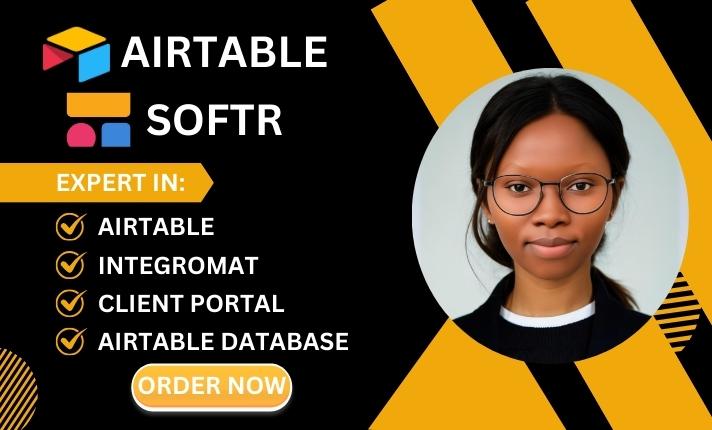 I Will Be Your Airtable Database, Airtable Automation, Integration, and Softr Expert