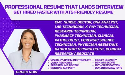 I Will Craft a Professional Resume for Lab Technicians, DNA Analysts, Pharmacy Technicians, and EMTs