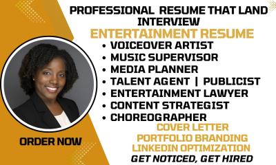 I Will Write Media Planner, Talent Agent, Voiceover Artist, Music Supervisor Resume