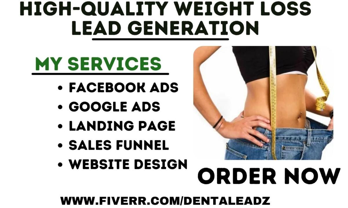 I Will Generate Weight Loss Leads with Semaglutide Health Fitness – Custom Weight Loss Landing Page