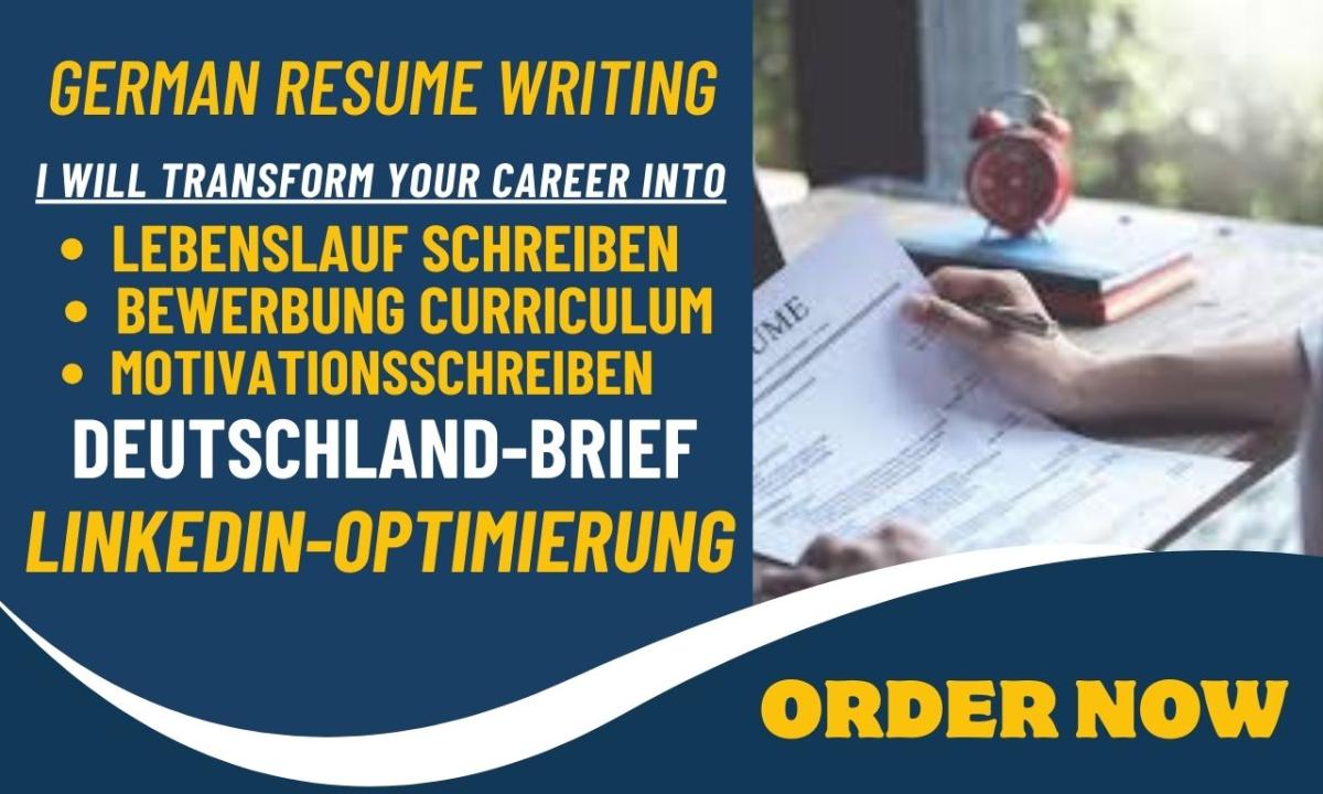 I Will Create Your Customized German Job Application: Bewerbung, CV, Lebenslauf, Resume