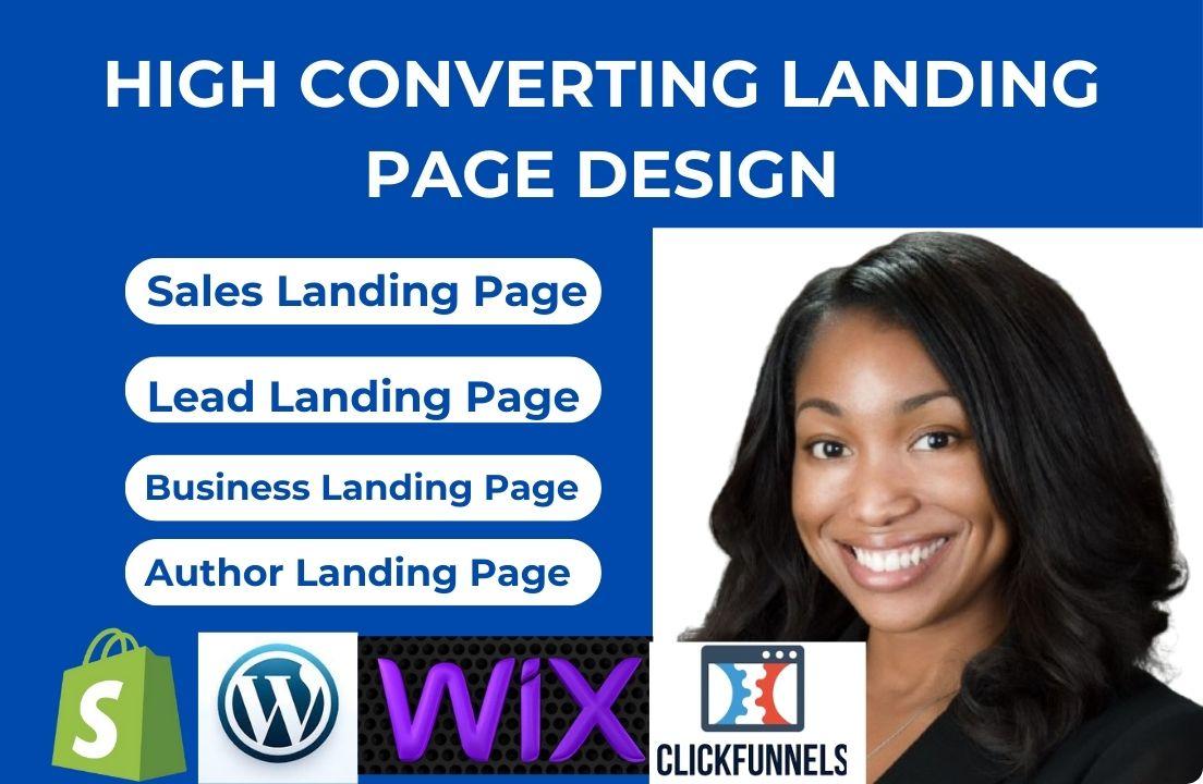 I Will Create Stunning WordPress, Wix, Webflow, Shopify, and ClickFunnels Landing Page Designs