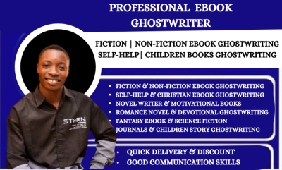 I Will Ghostwrite Non-Fiction Ebooks, Self-Help Ebooks, and Children’s Books as Your Ebook Ghostwriter