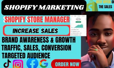 I Will Do eCommerce Shopify Marketing, Boost Shopify Sales, Shopify Store Manager