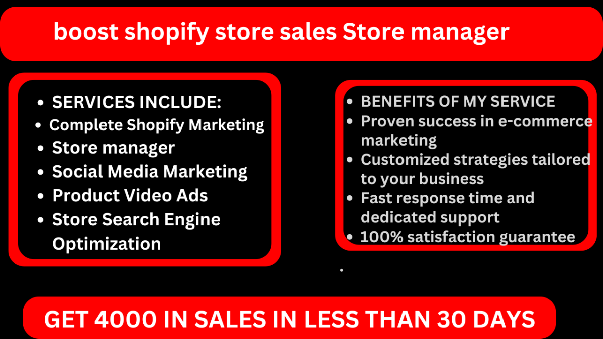 I Will Boost Shopify Sales Through Effective Dropshipping Marketing and Meta Ads