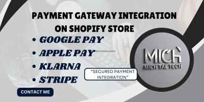 I WILL INTEGRATE STRIPE GOOGLEPAY APPLEPAY KLARNA PAYMENT GATEWAY TO YOUR SHOPIFY STORE