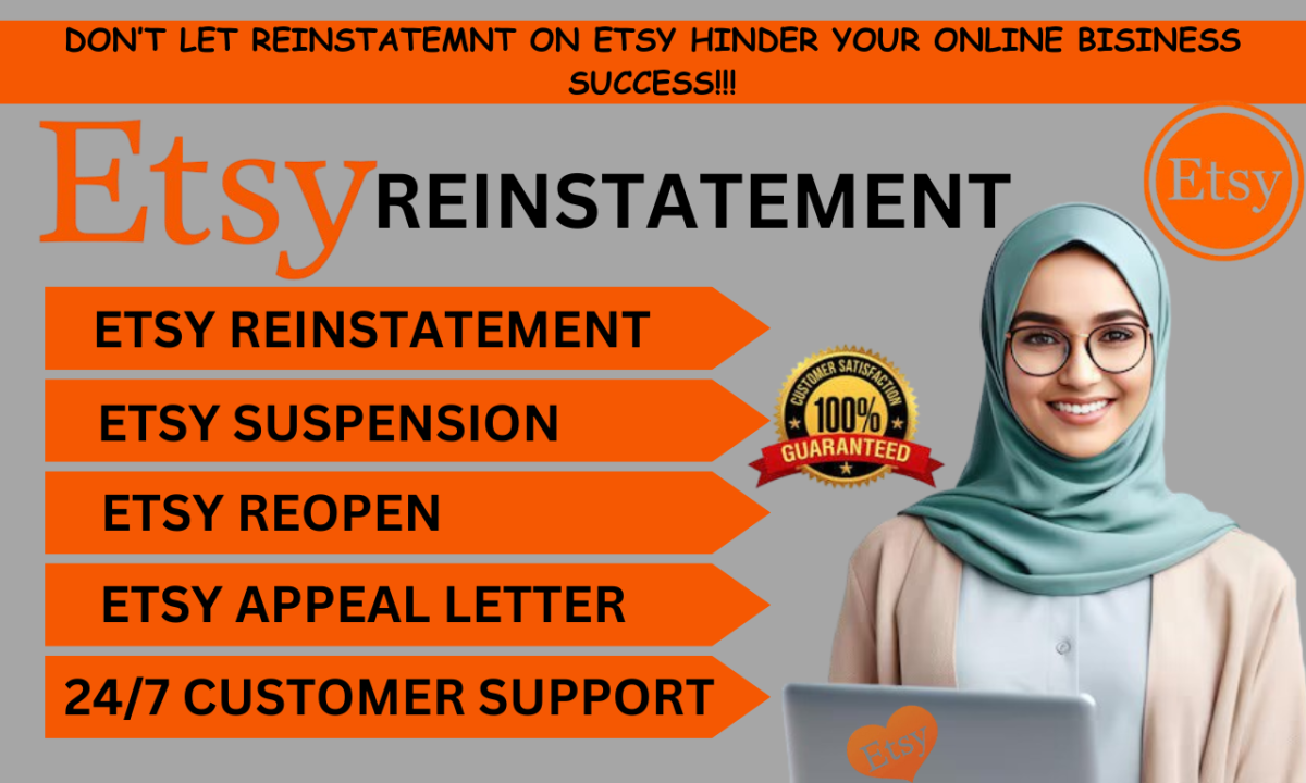 I Will Reinstate Any Etsy Permanent Suspension, Etsy Appeal, Etsy POA, Etsy Live Chat