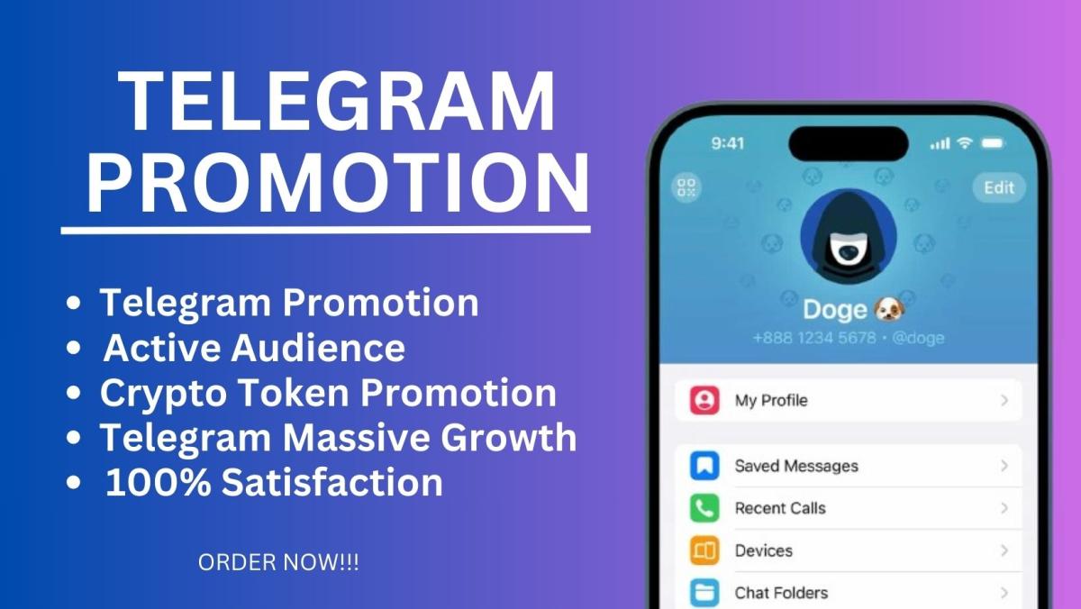 I Will Do Crypto Telegram Promotion, Telegram Marketing, Telegram Crypto Promotion